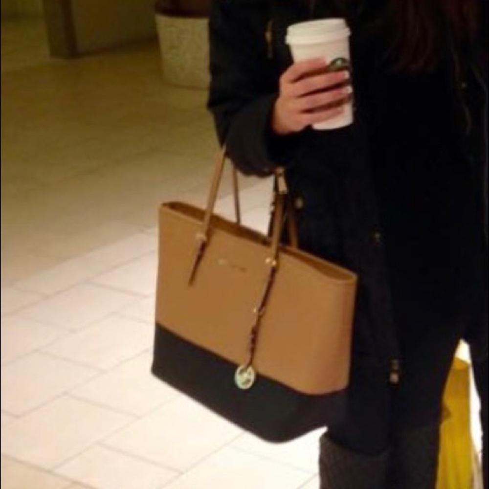 Authentic Michael Kors black & tan purse - Picture 8 of 8